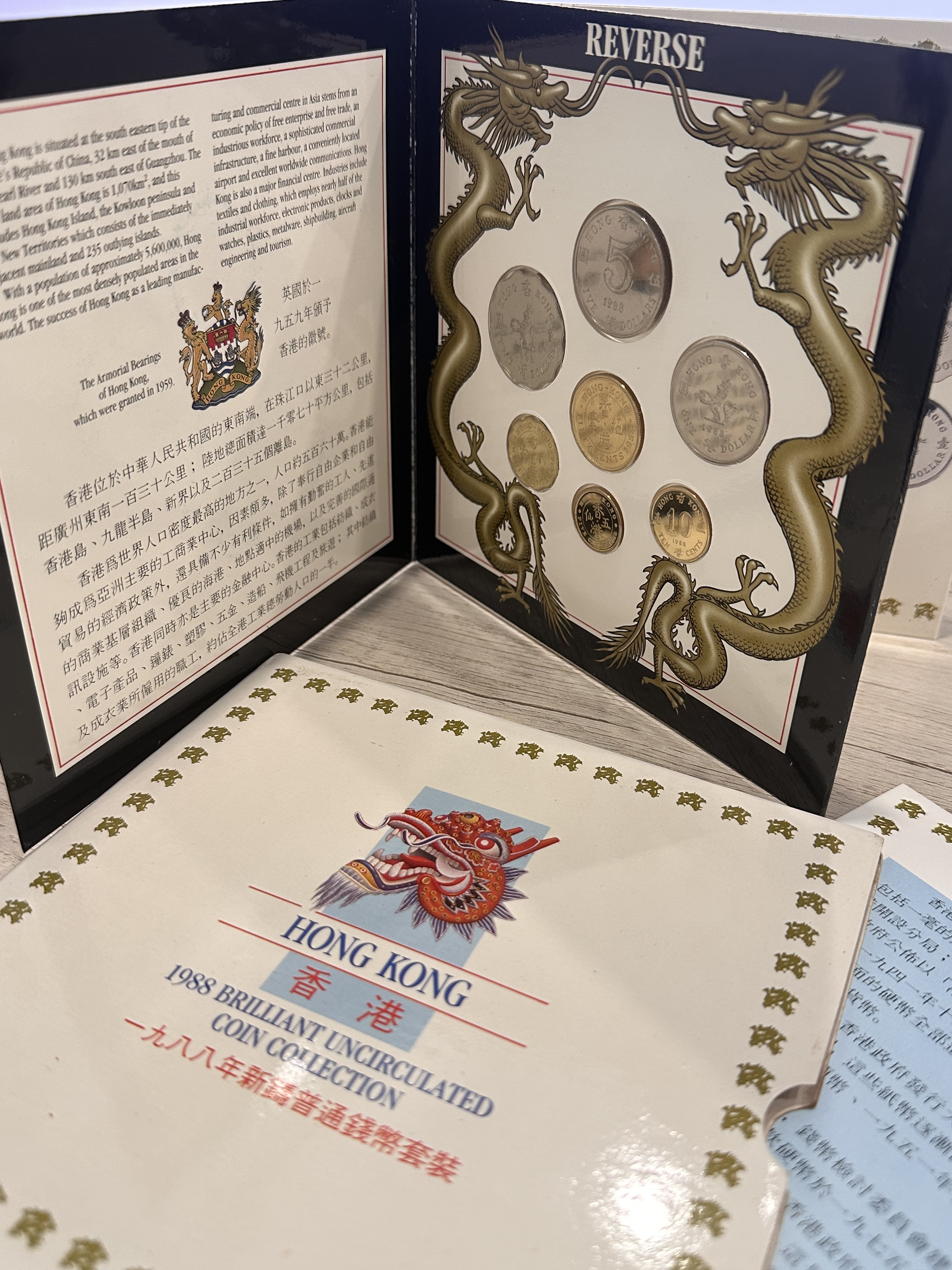 香港1988年新鑄普通錢幣套裝