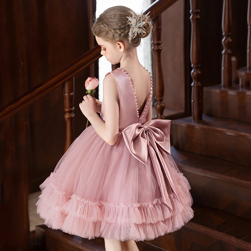 大蝴蝶結粉色蛋糕蓬蓬禮服裙