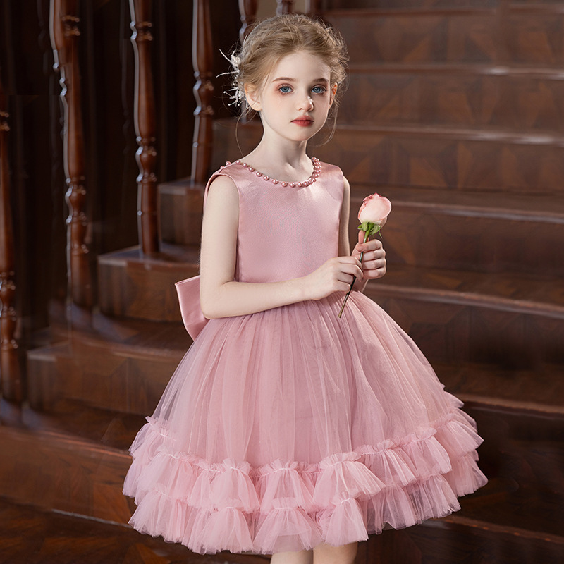 大蝴蝶結粉色蛋糕蓬蓬禮服裙