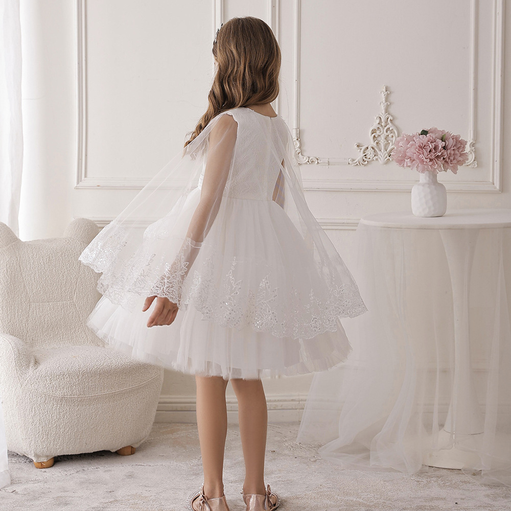 夢幻白色披紗禮服裙