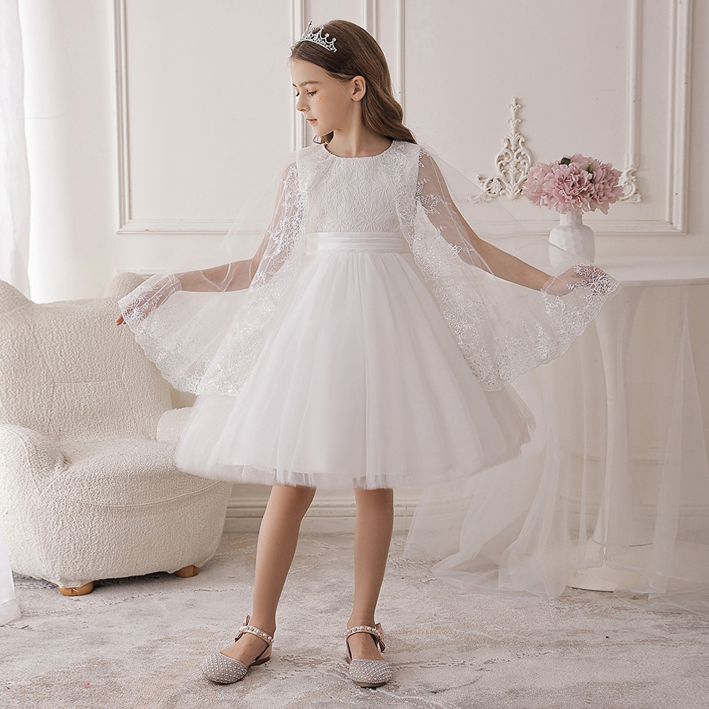 夢幻白色披紗禮服裙