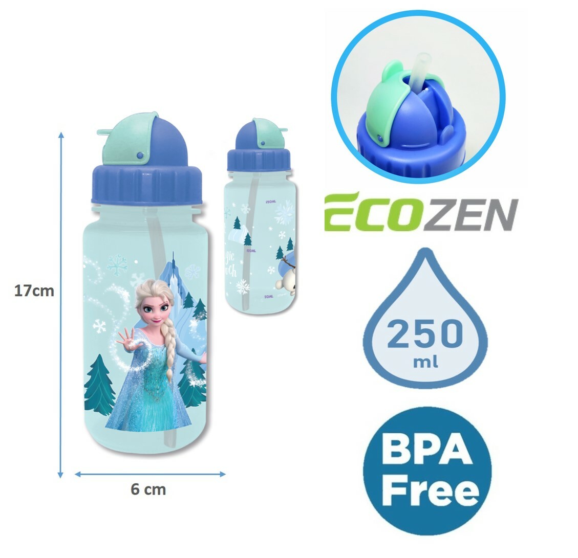 迪士尼魔雪奇緣 - 便攜式吸管水樽(250ml)