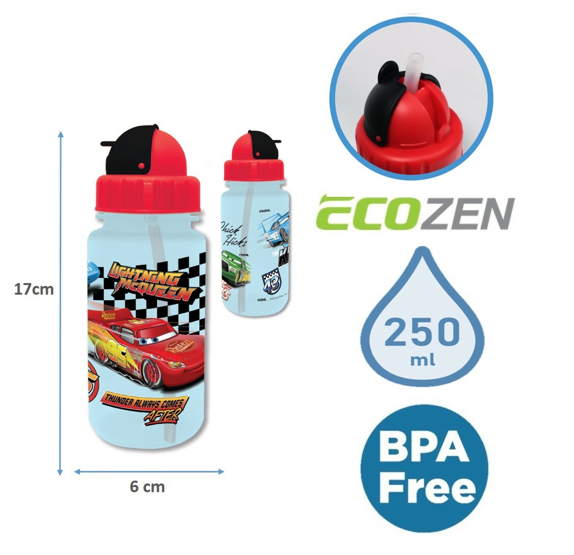 迪士尼反斗車王 - 便攜式吸管水樽(250ml)