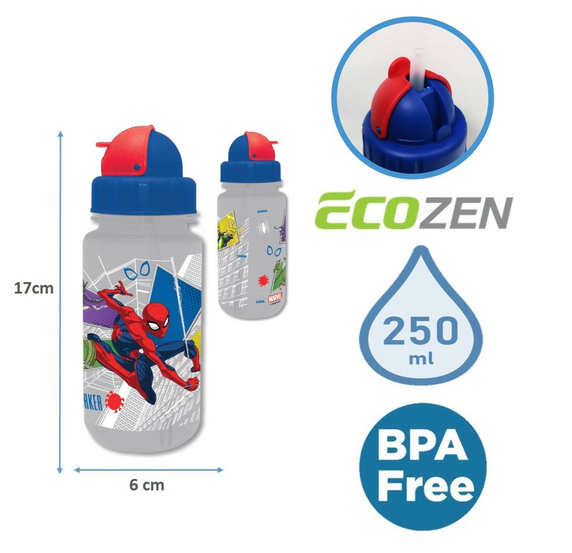 迪士尼 蜘蛛俠 - 便攜式吸管水樽(250ml)