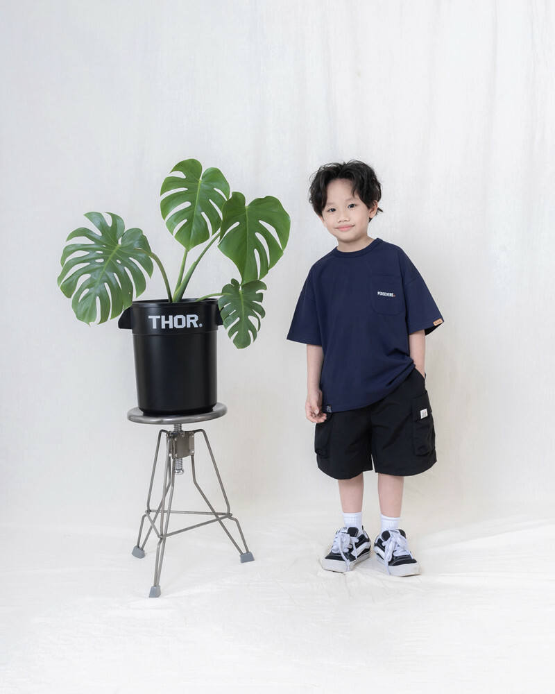 PERSEVERE 春夏童裝防潑水多口袋短褲 黑/灰 25 S/S kids' WATER-REPELLENT CARGO SHORTS