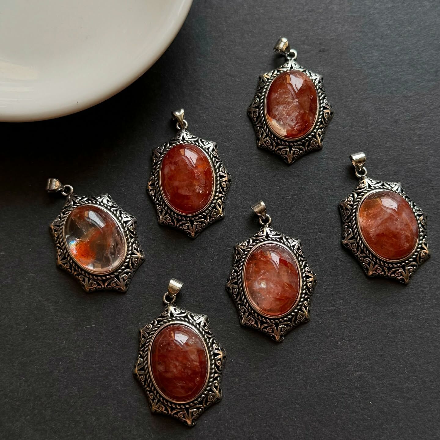 [原石] 紅膠花石英 水晶項鏈吊墜