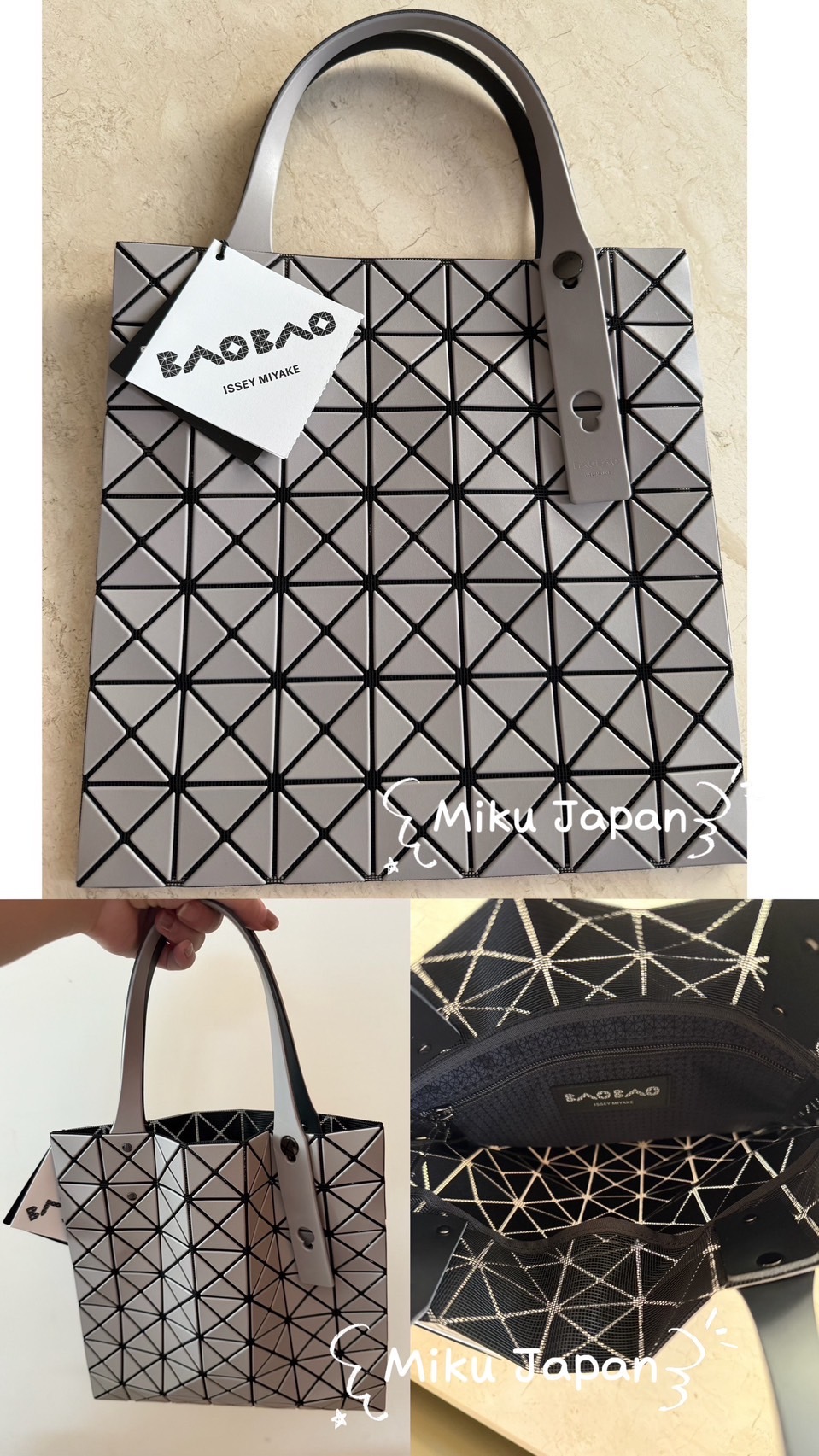 [現貨優惠]BAO BAO ISSEY MIYAKE PRISM MATTE-2 霧面托特包 灰