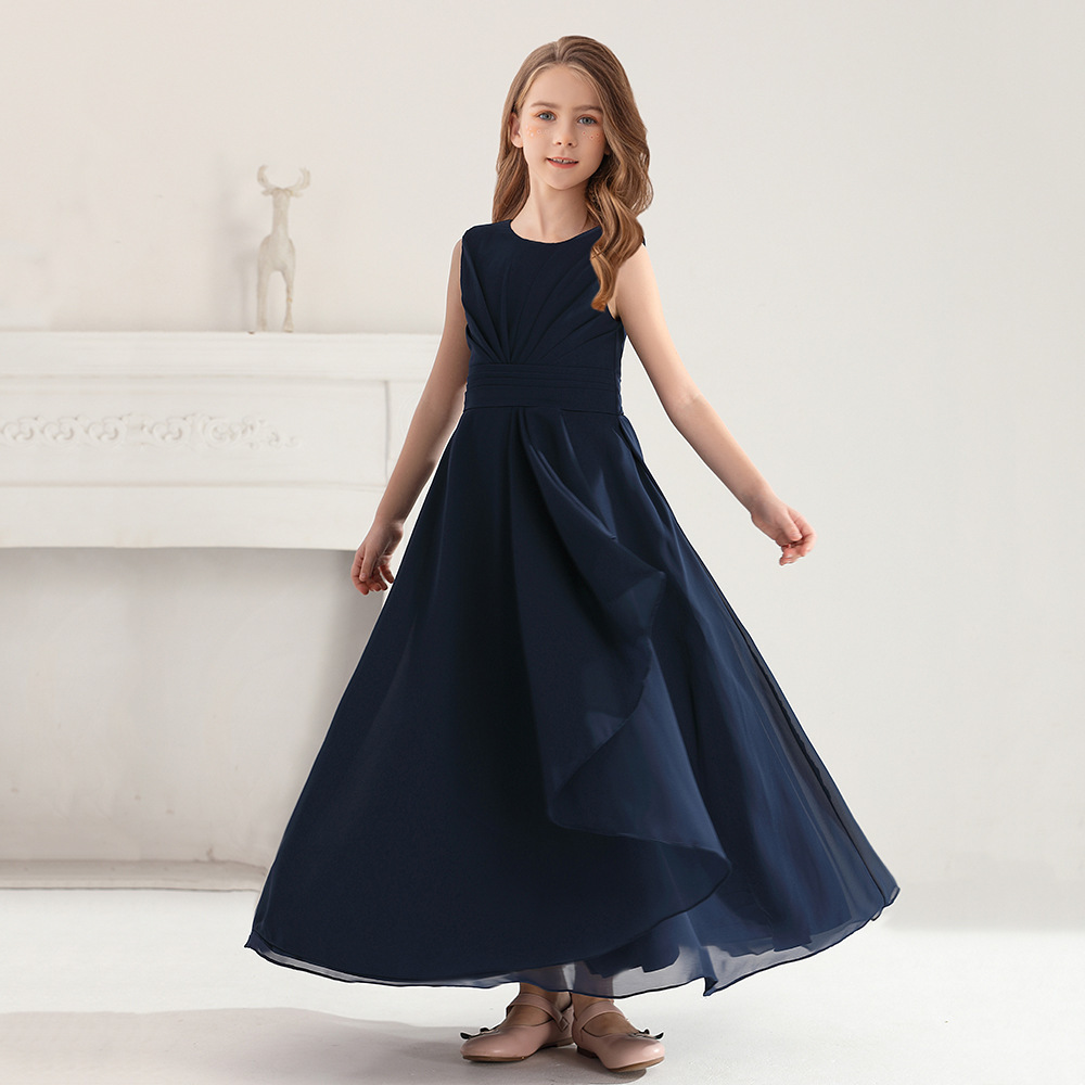 外貿款少女雪紡音樂表演禮服裙