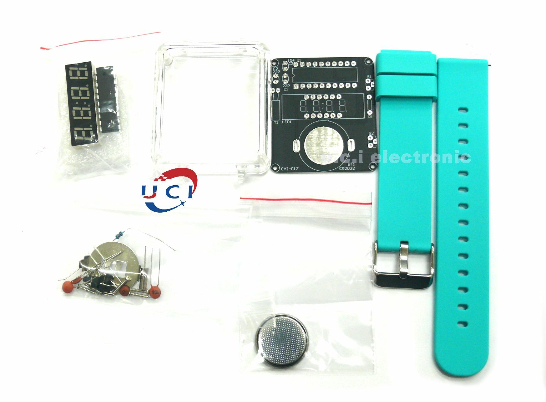 【UCI電子】(J-2) DIY材料包  LED手錶套件DIY電子錶散件焊接組裝 科學實驗科技小製作