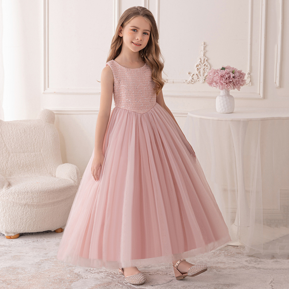 粉紅甜心亮片婚紗禮服裙