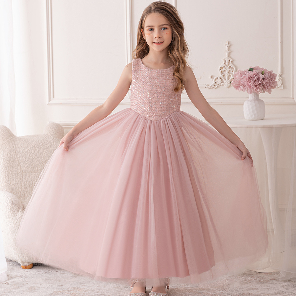 粉紅甜心亮片婚紗禮服裙