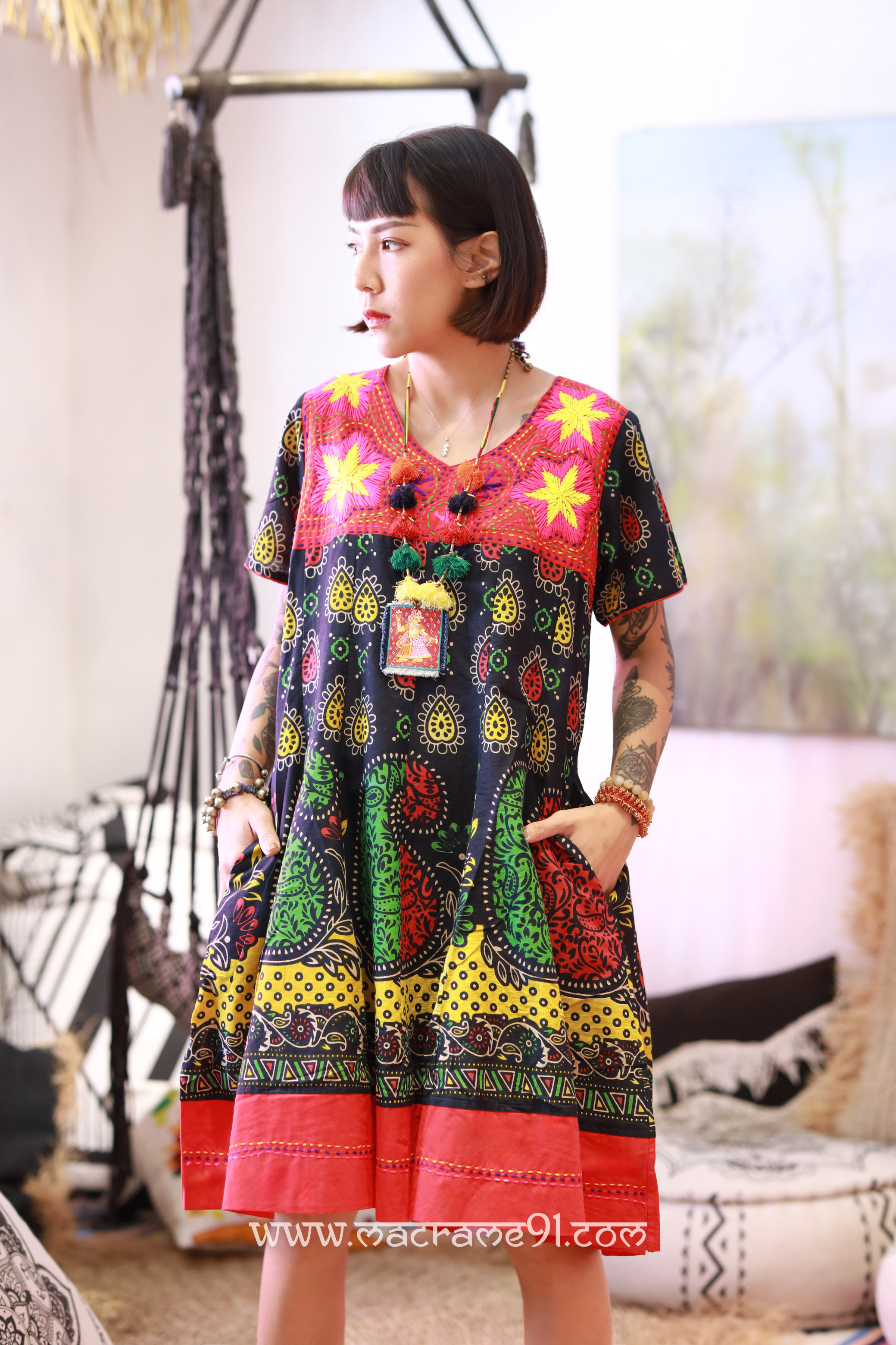 Macrame 中長裙 - M0516C - Red (0711)