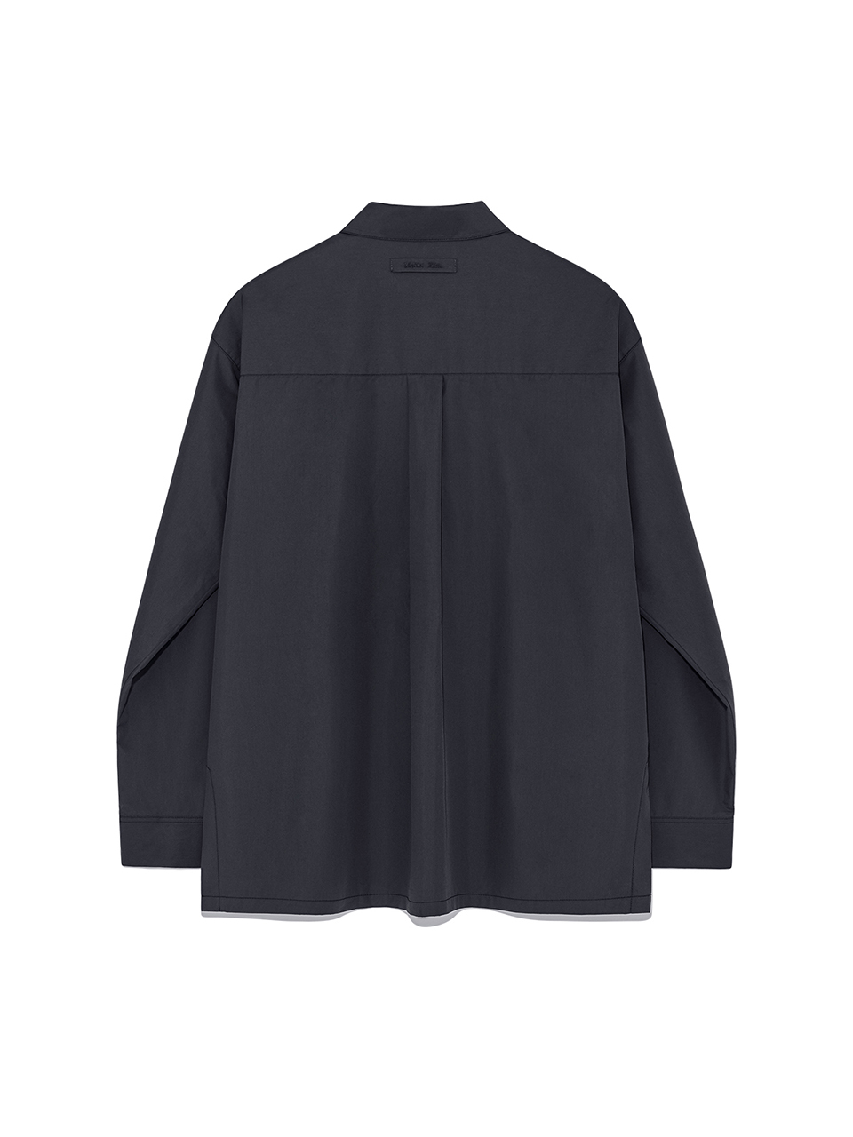 口袋翻折細節襯衫男款 炭灰