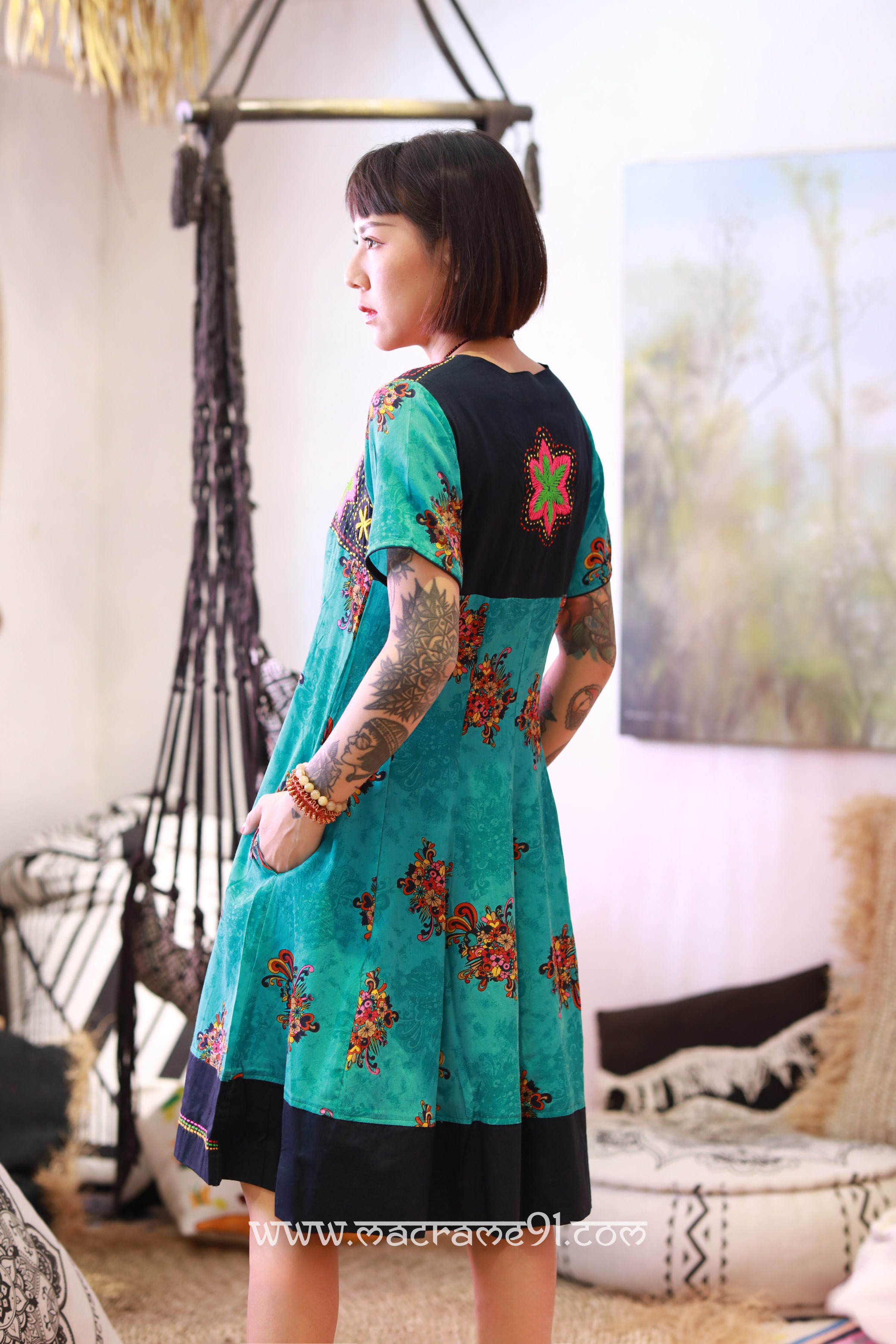 Macrame 中長裙 - M0516C - Green (0711)