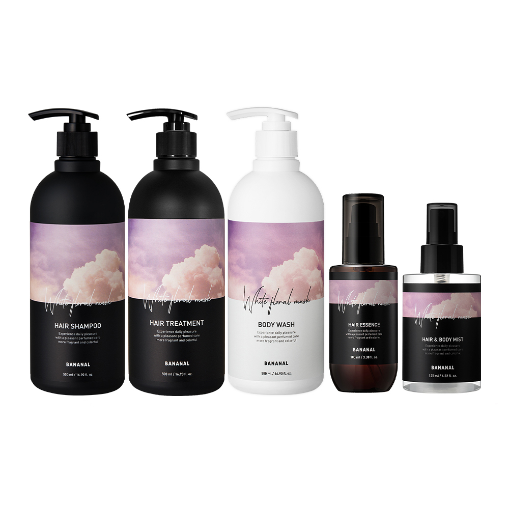 買5贈2 [BANANAL] 韓國高質感香氛套組(洗髮+潤髮+沐浴+噴霧+髮油) 3種香氣