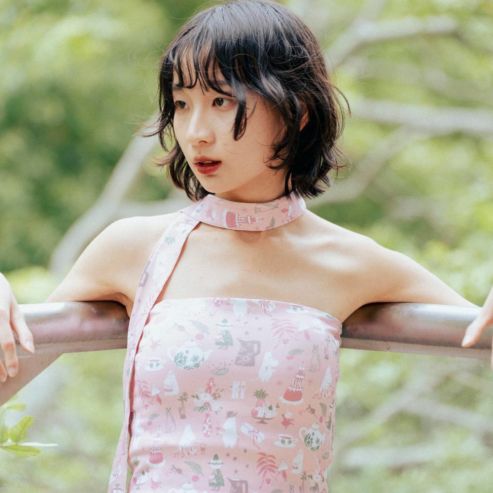 聖誕禮物 Pinkoi X Moomin 無肩帶 領結造型平口Bra印花小可愛