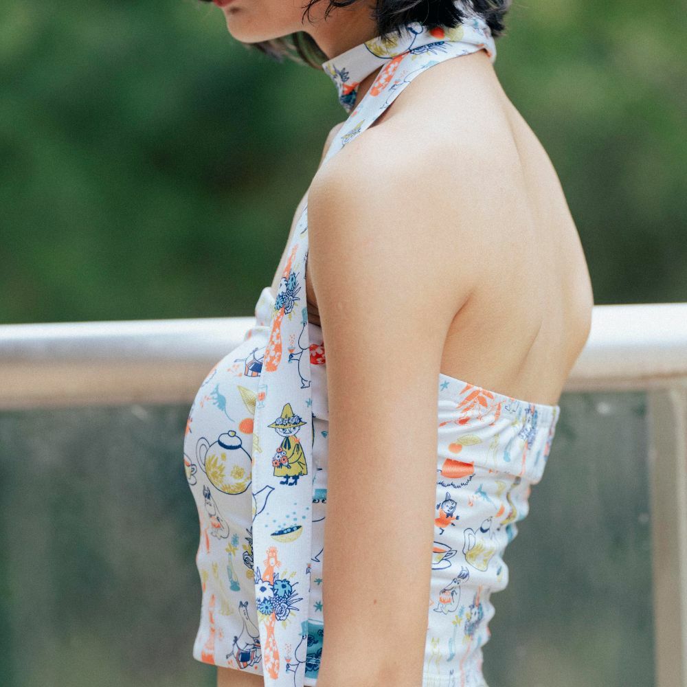 聖誕禮物 Pinkoi X Moomin 無肩帶 領結造型平口Bra印花小可愛