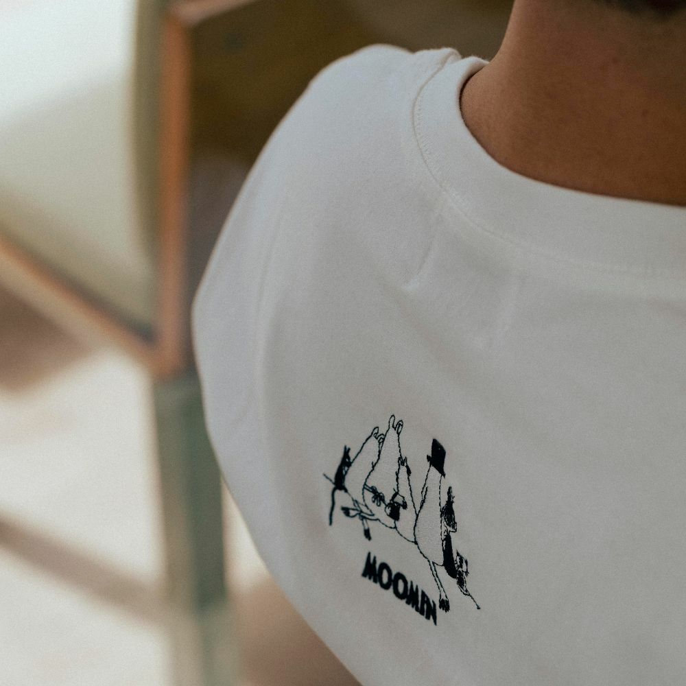 聖誕送禮 Pinkoi X Moomin厚磅T恤 男女日系嚴選落肩白T雙面圖案