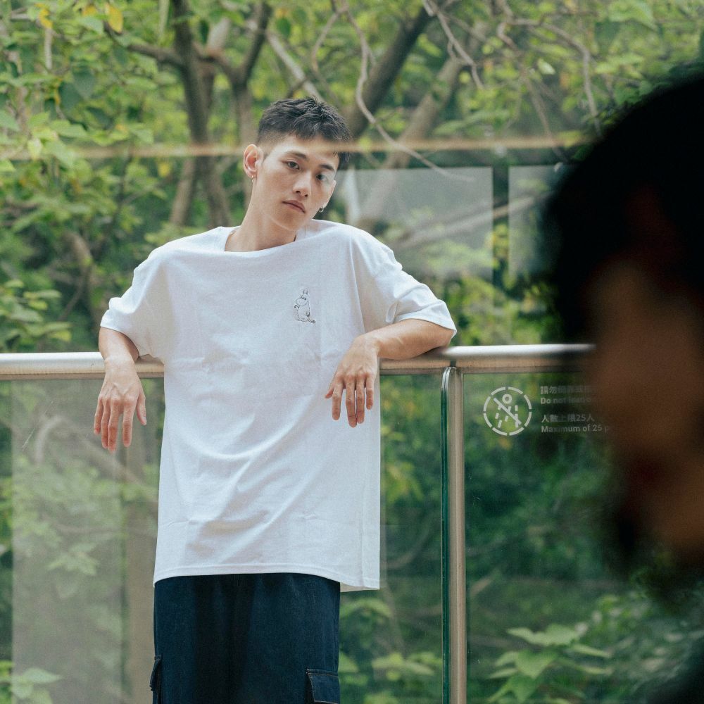 聖誕送禮 Pinkoi X Moomin厚磅T恤 男女日系嚴選落肩白T雙面圖案