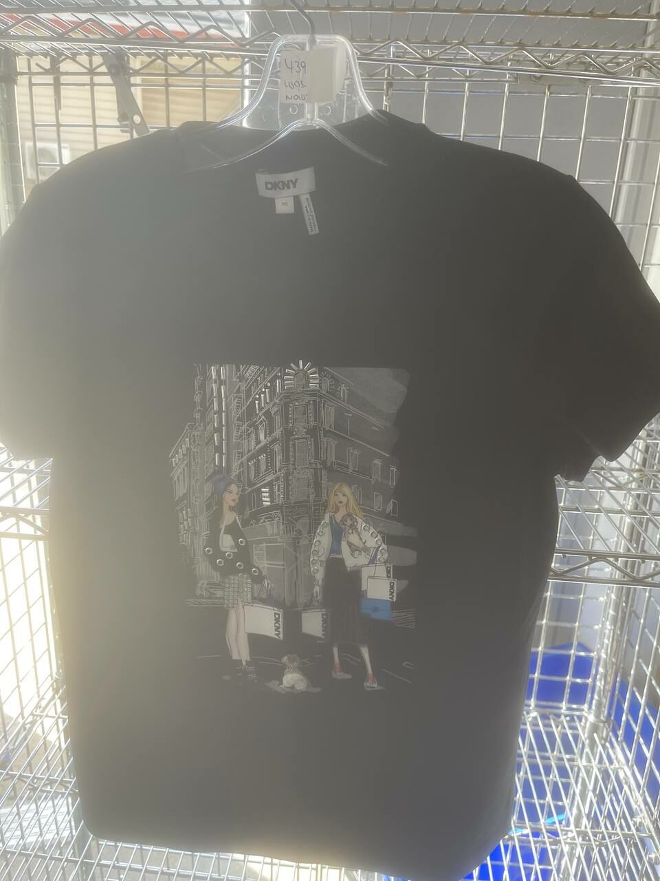 [U] DKNY BLACK WOME'S MET CONVERSATIONAL SHORT SLEEVE T-SHIRT, P51HWWNA-BLK (UD39)