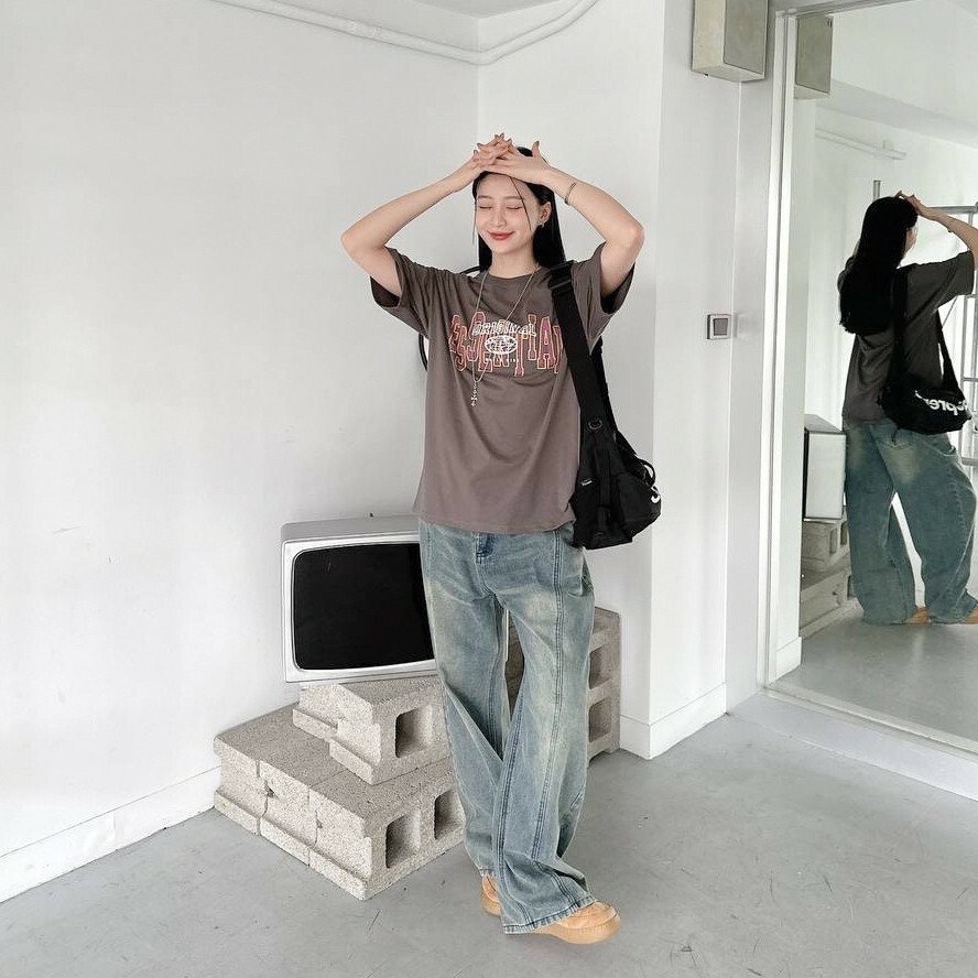 仿舊刷白廓行牛仔褲