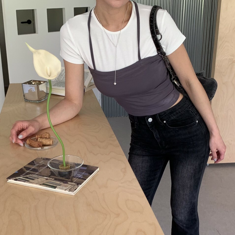 ISA_夏季熱賣! 綁來綁去繞脖bra top平口背心_46041