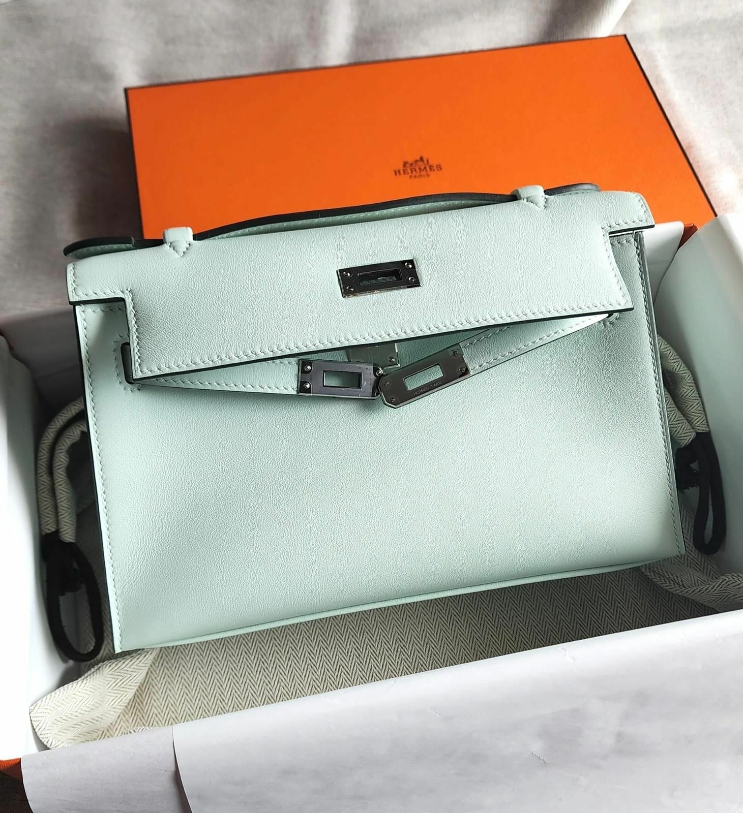 Kelly pochette N3 new vert peppermint ck swift K