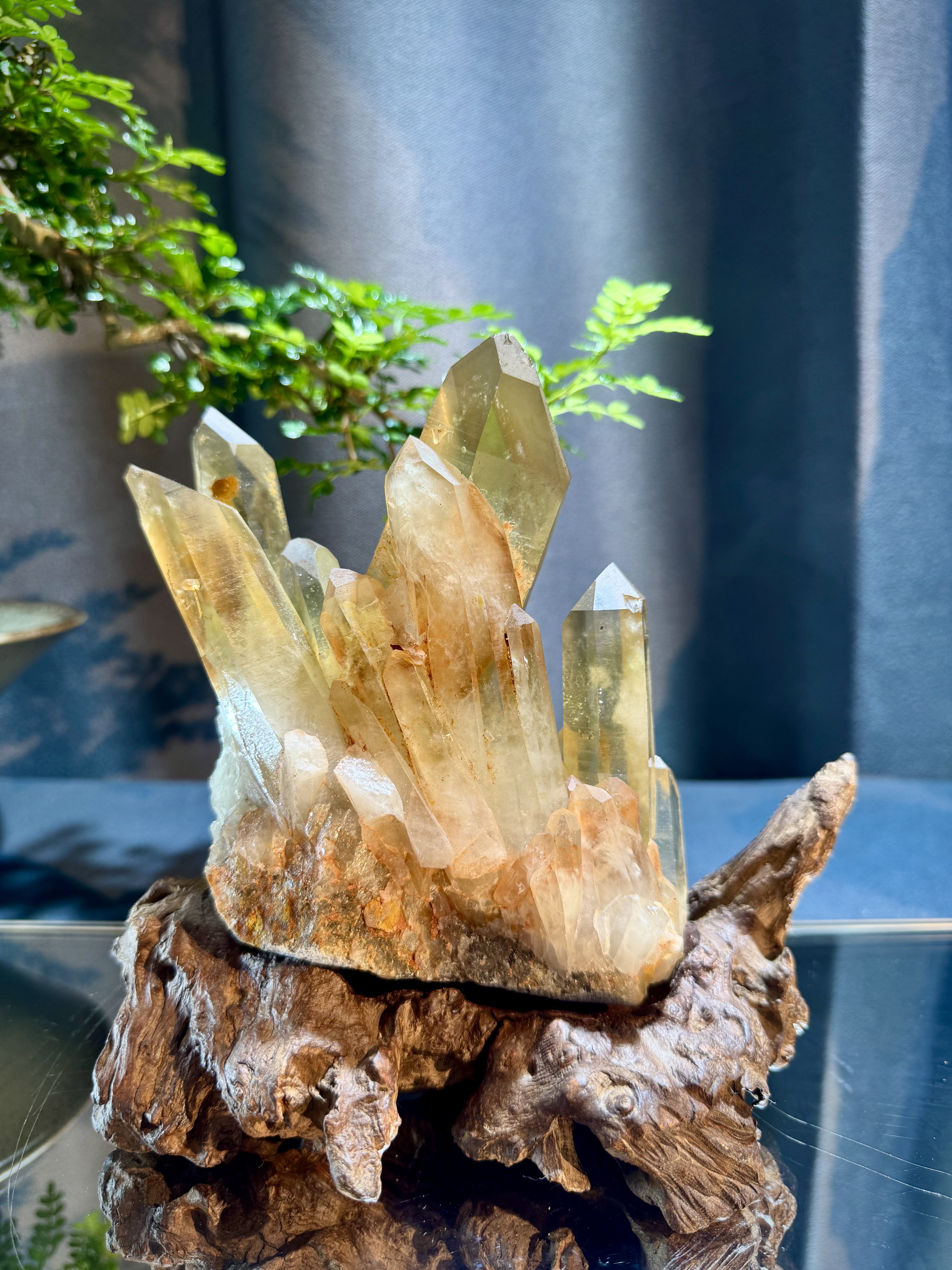 頂級招財黃水晶簇擺件 5213