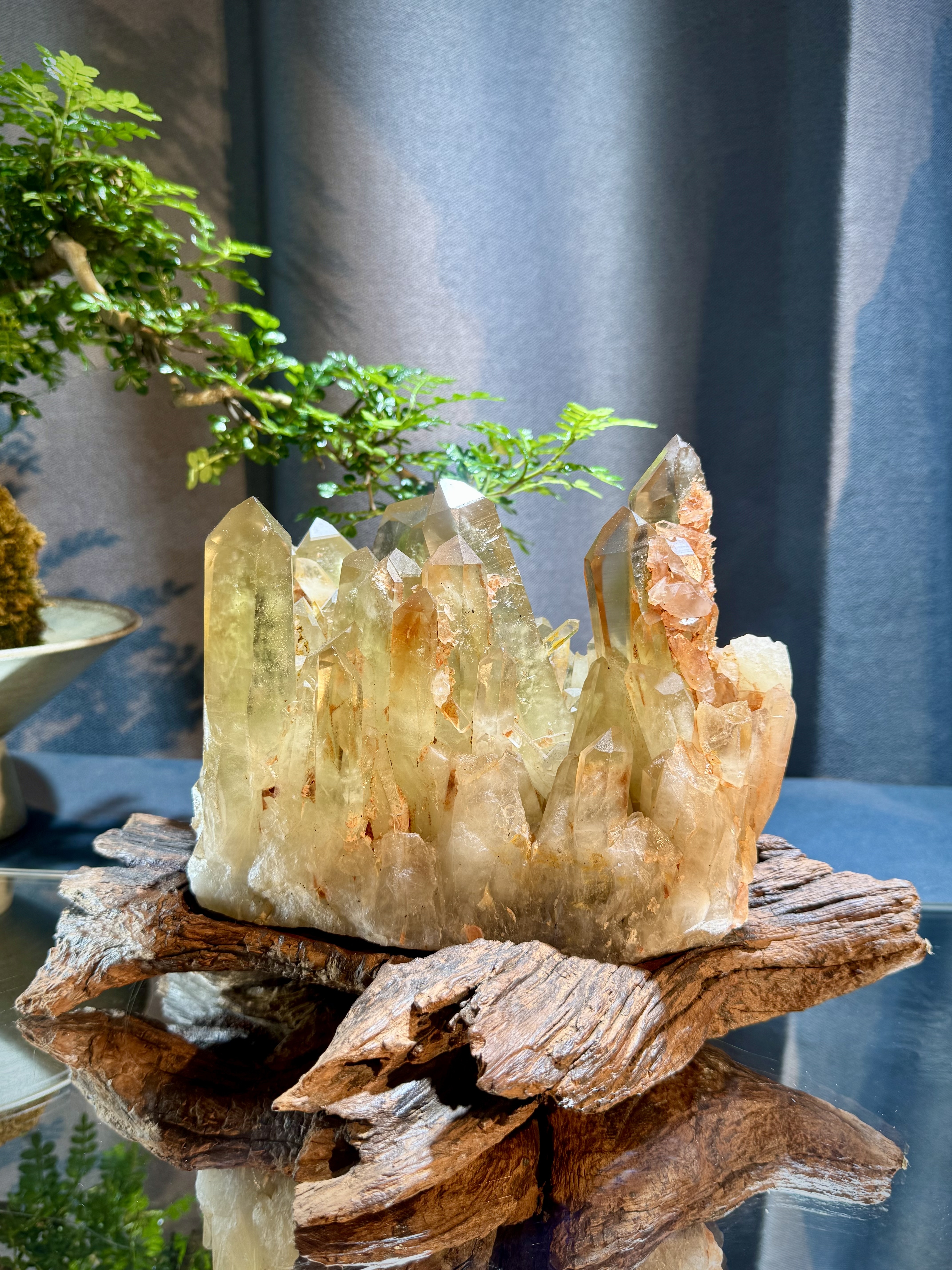 頂級招財黃水晶簇擺件 5214