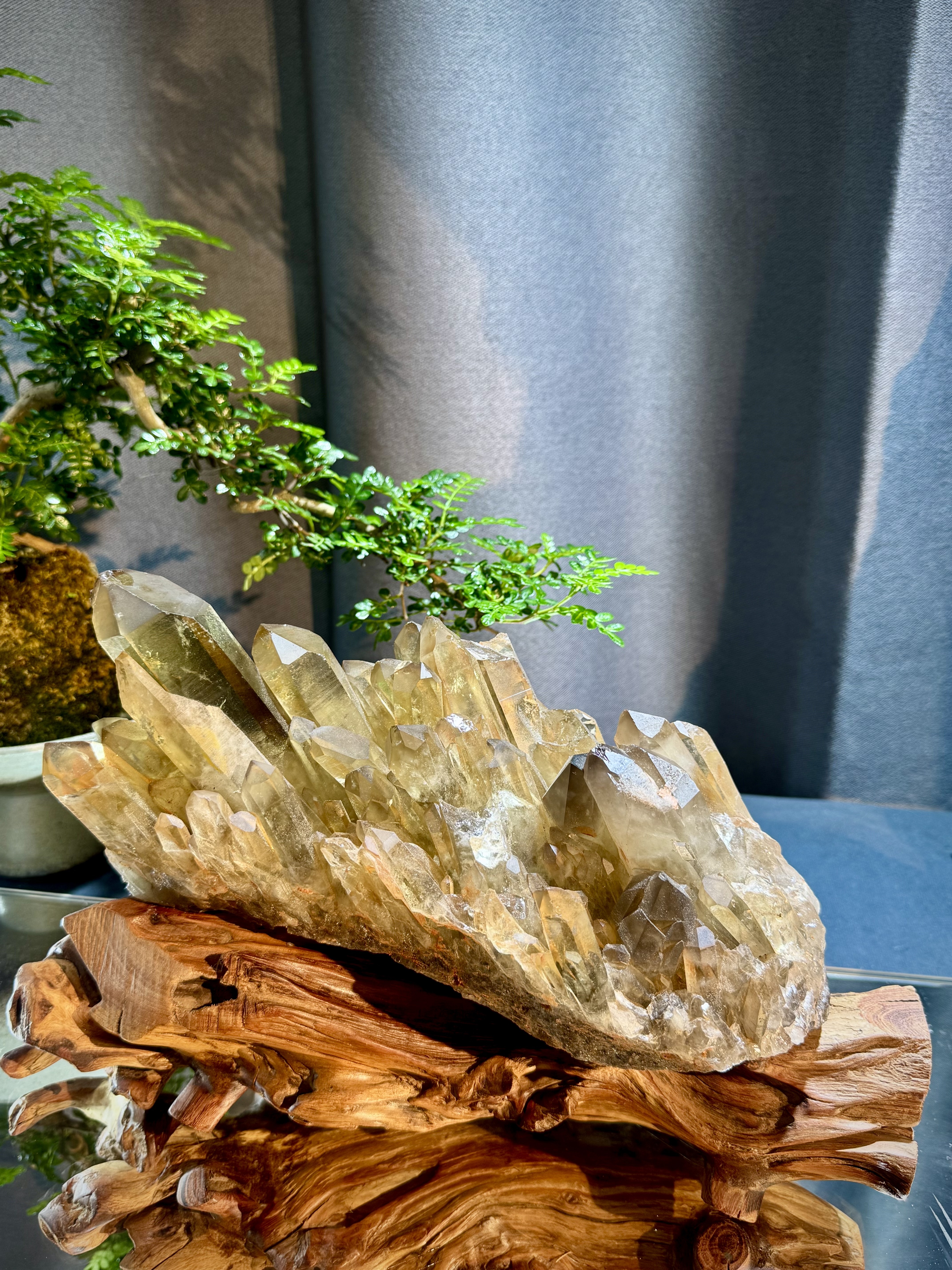 頂級招財黃水晶簇擺件 5216