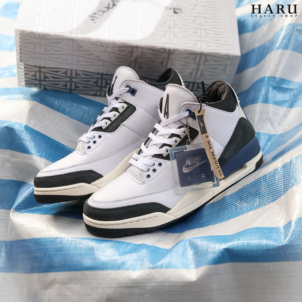 Nike Air Jordan 3 x A Ma Maniére " For The Love" 奶油底 白藍黑 AJ3 復古休閒鞋 聯名款 HV8571-100