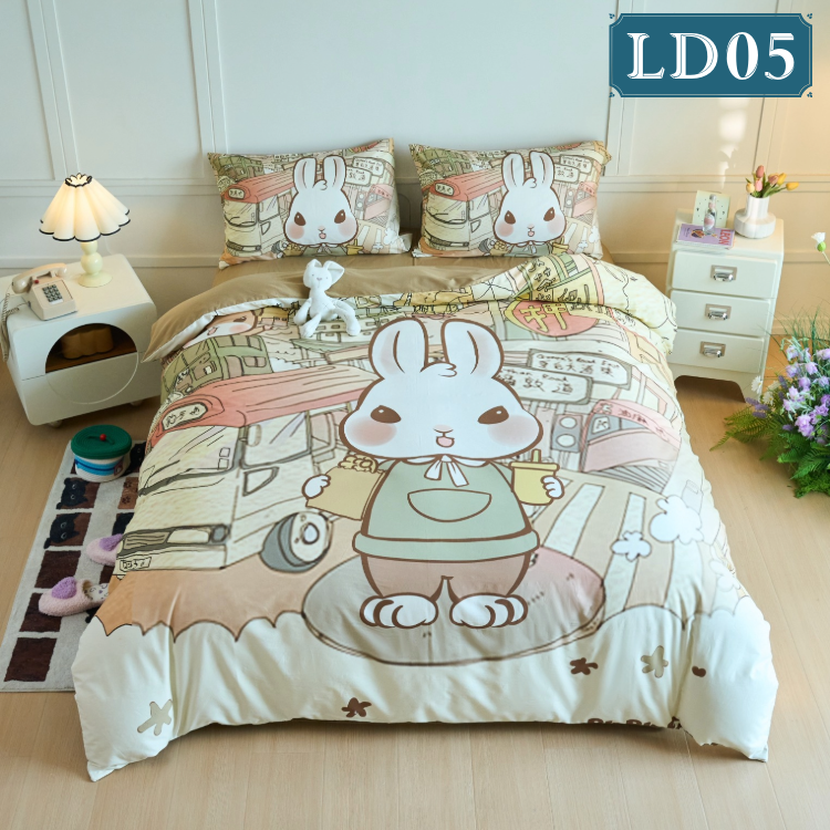 香港插畫師聯乘系列-2000針全棉床品4件套裝 LD05