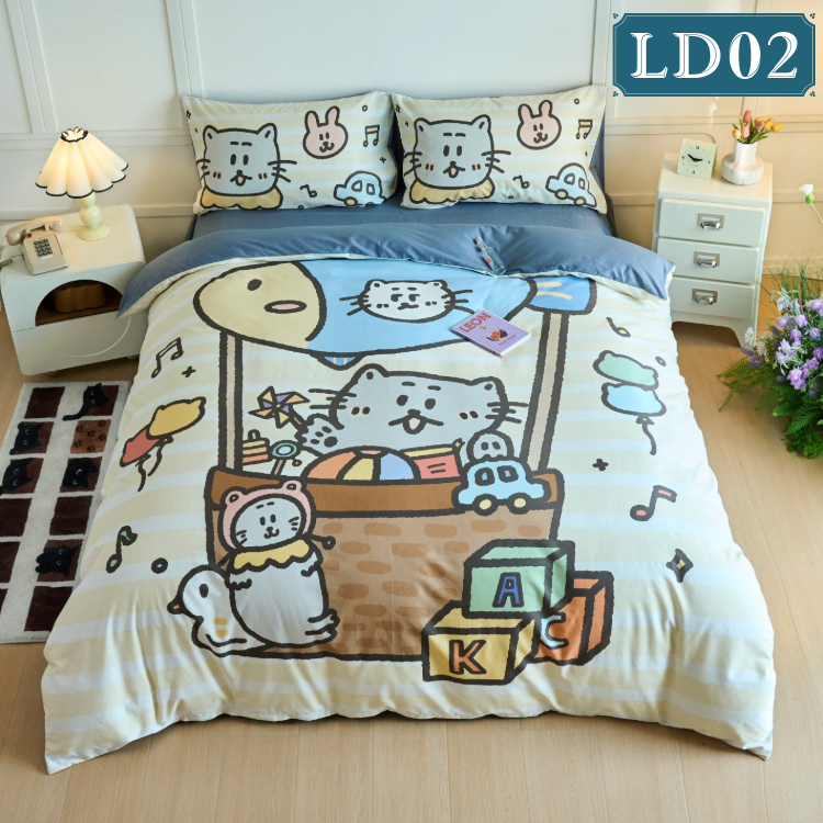 香港插畫師聯乘系列-2000針全棉床品4件套裝 LD02