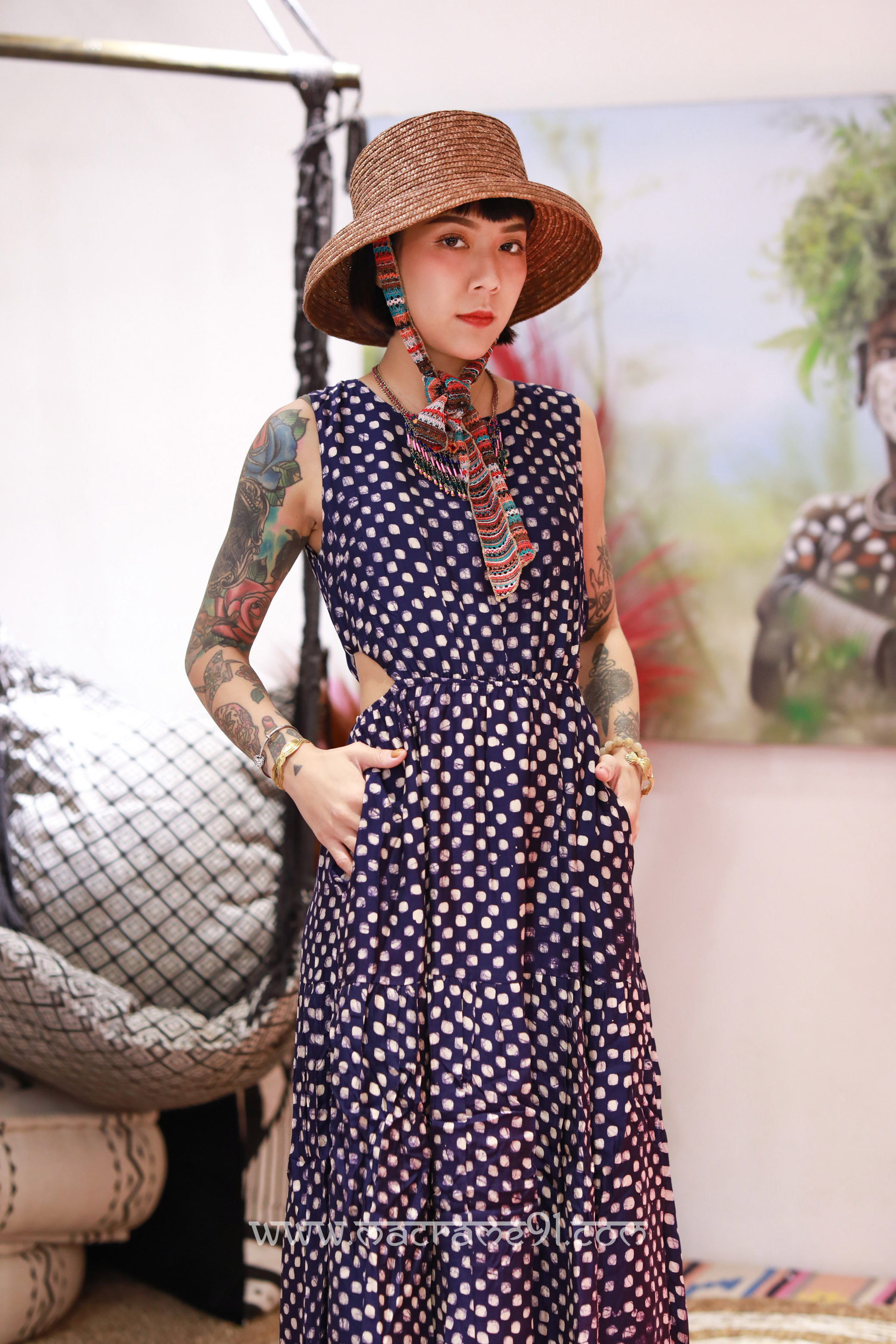 Macrame 長裙 - M3055S - 藍色 (0514)