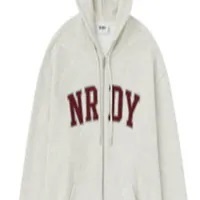 [S] NERDY MELANGE WHITE ARCH LOGO HOODIE ZIP-UP(25SS), PNES25HD0346 (SN479)