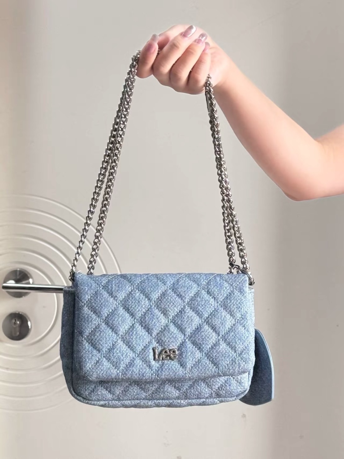 LEE 小香風 牛仔 菱格 小包