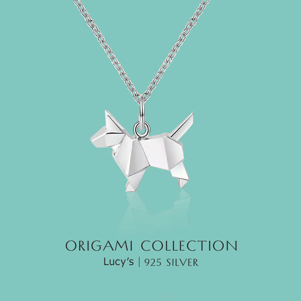 純銀摺紙系列｜狗 項鍊 (58988)