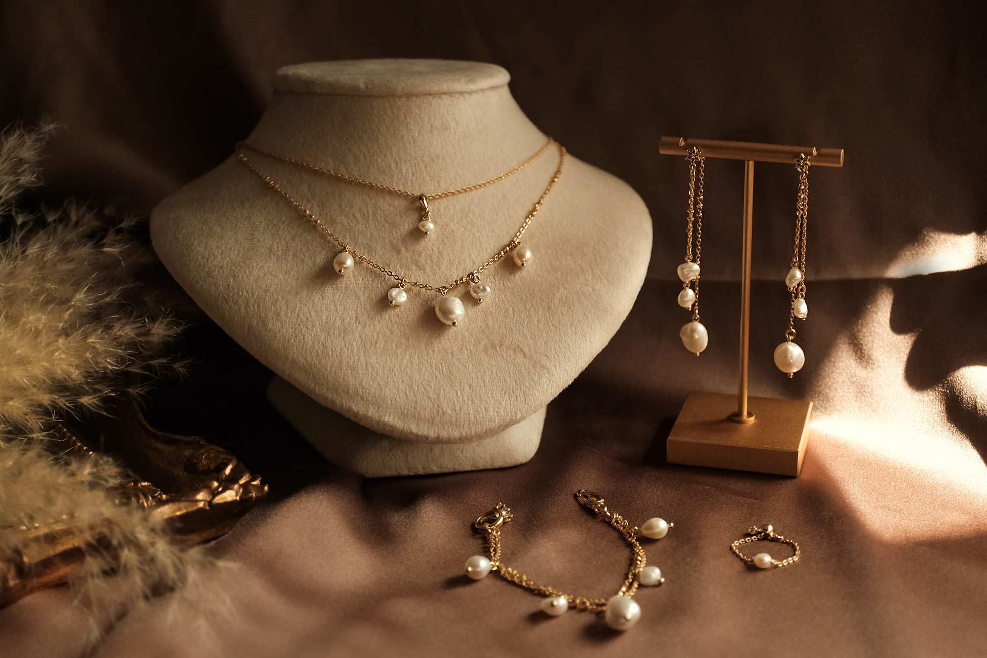 黃銅飾品, 戒指, 飾品, 黃銅, 鋯石,天然珍珠,氣質,女神,鍍18K金,18KGP,可調式