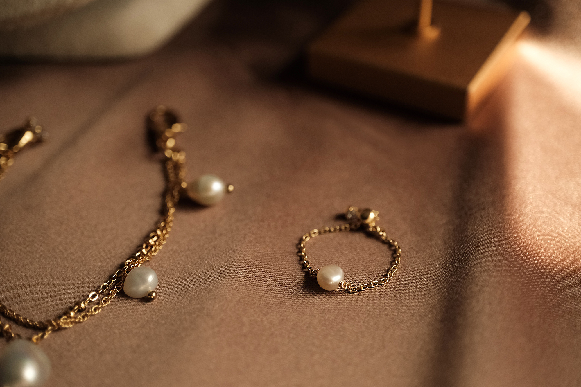 黃銅飾品, 戒指, 飾品, 黃銅, 鋯石,天然珍珠,氣質,女神,鍍18K金,18KGP,可調式