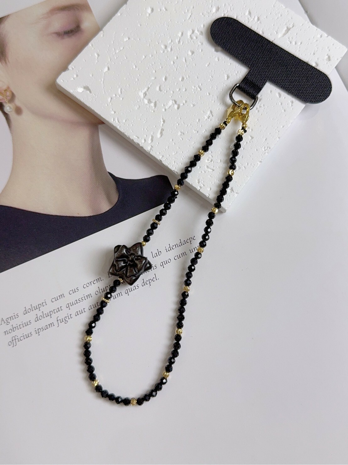 銀耀石/黑尖晶石水晶吊飾