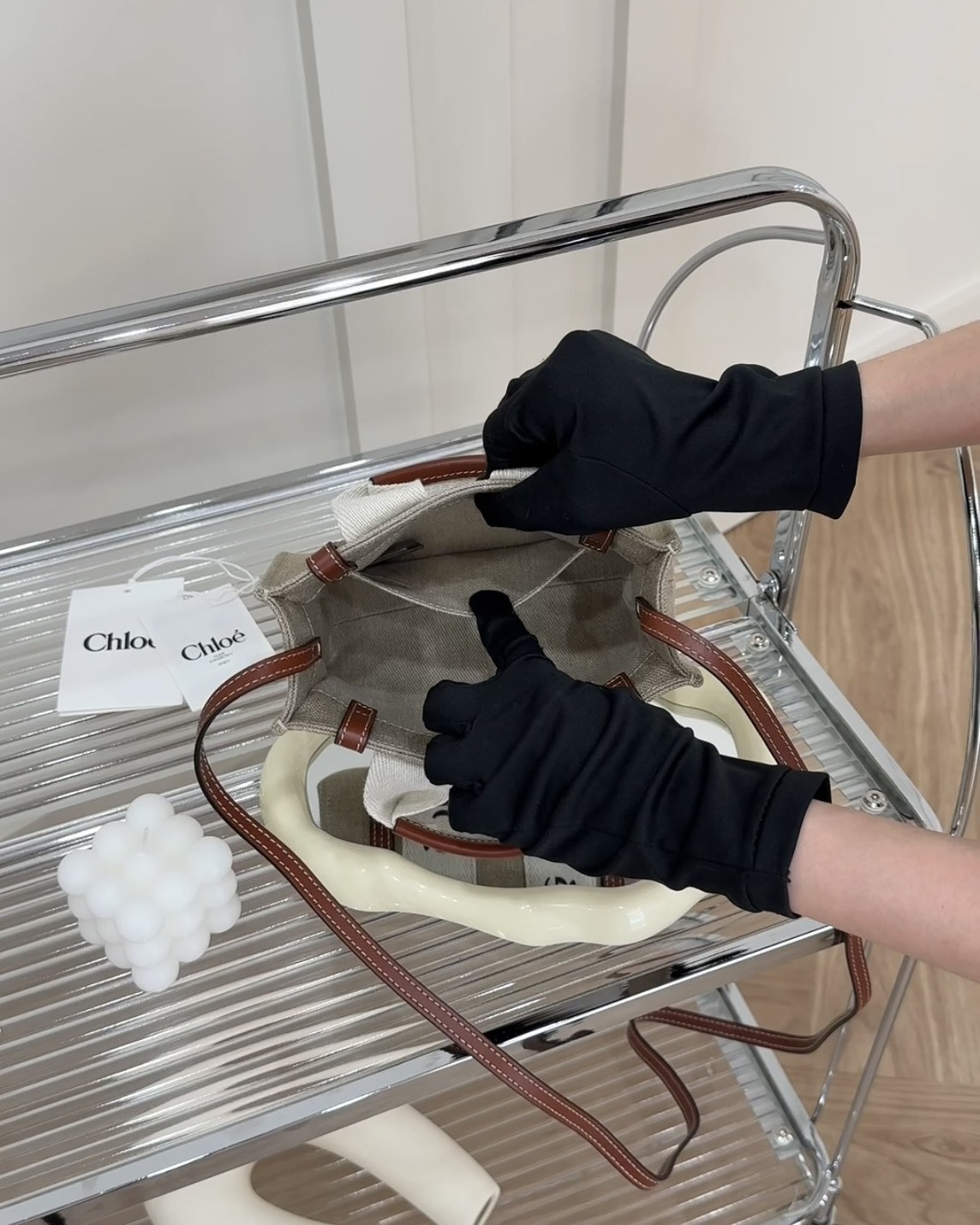 CHLOE｜WOODY 迷你 托特包 棕色