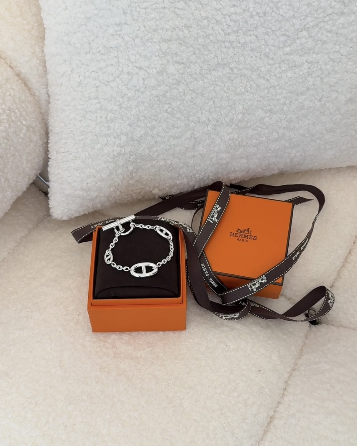 HERMES｜豬鼻子手鍊 銀色 尺寸ST