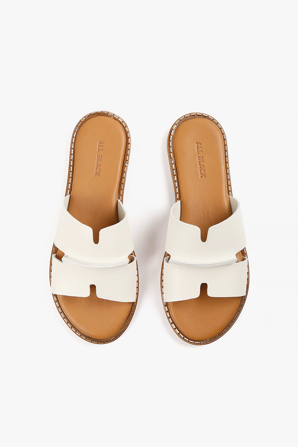 Double H 真皮拼接涼鞋