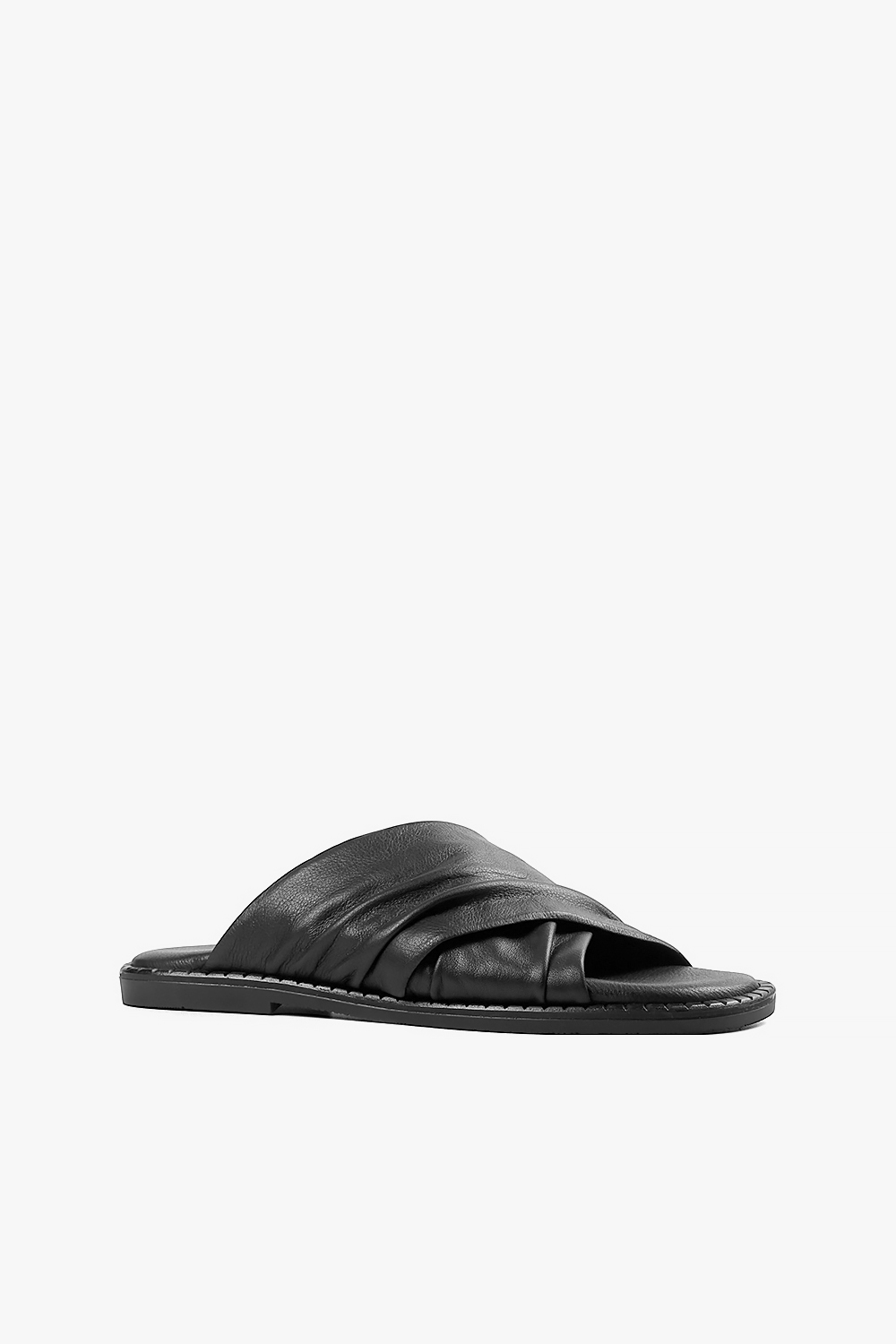 Wrinkle Slide 真皮抓皺交叉涼鞋