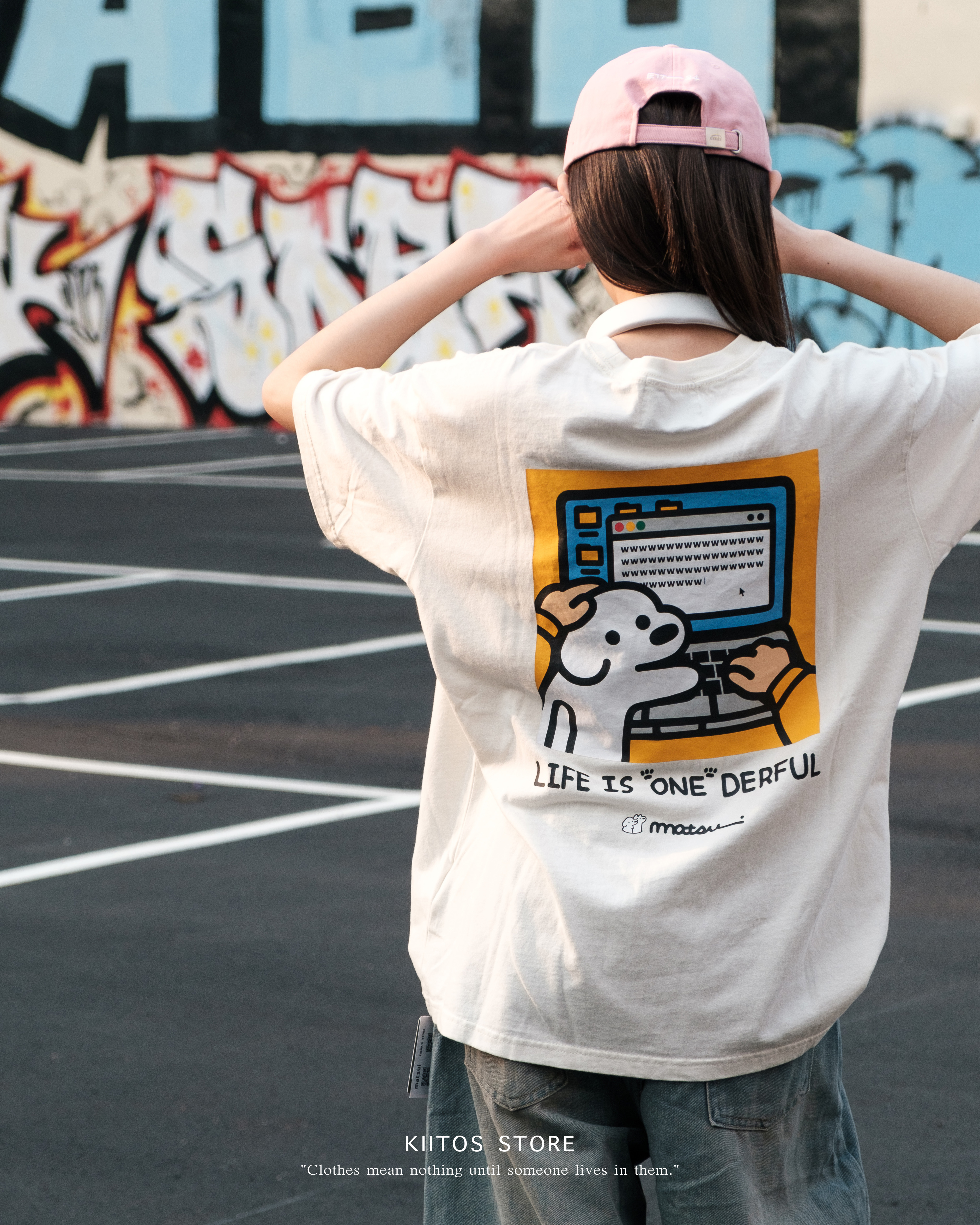 【現貨】Matsui × FREAK'S STORE 聯名 狗狗 刺繡 背後大印花 圓領 短袖 T-shirt