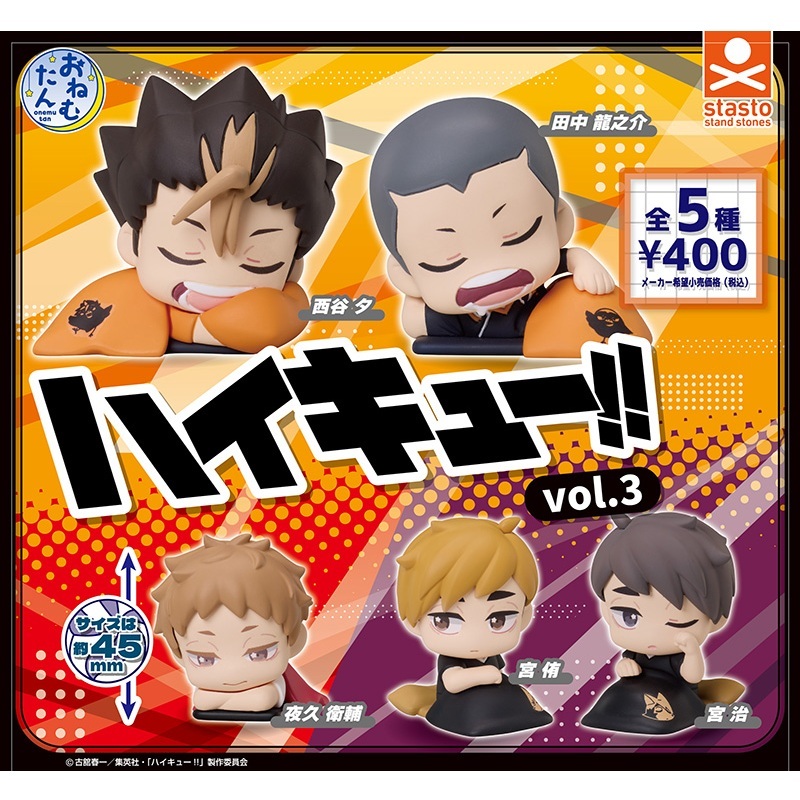 stasto stand stones 排球少年睡眠公仔 第三彈 扭蛋 轉蛋 (全5款)