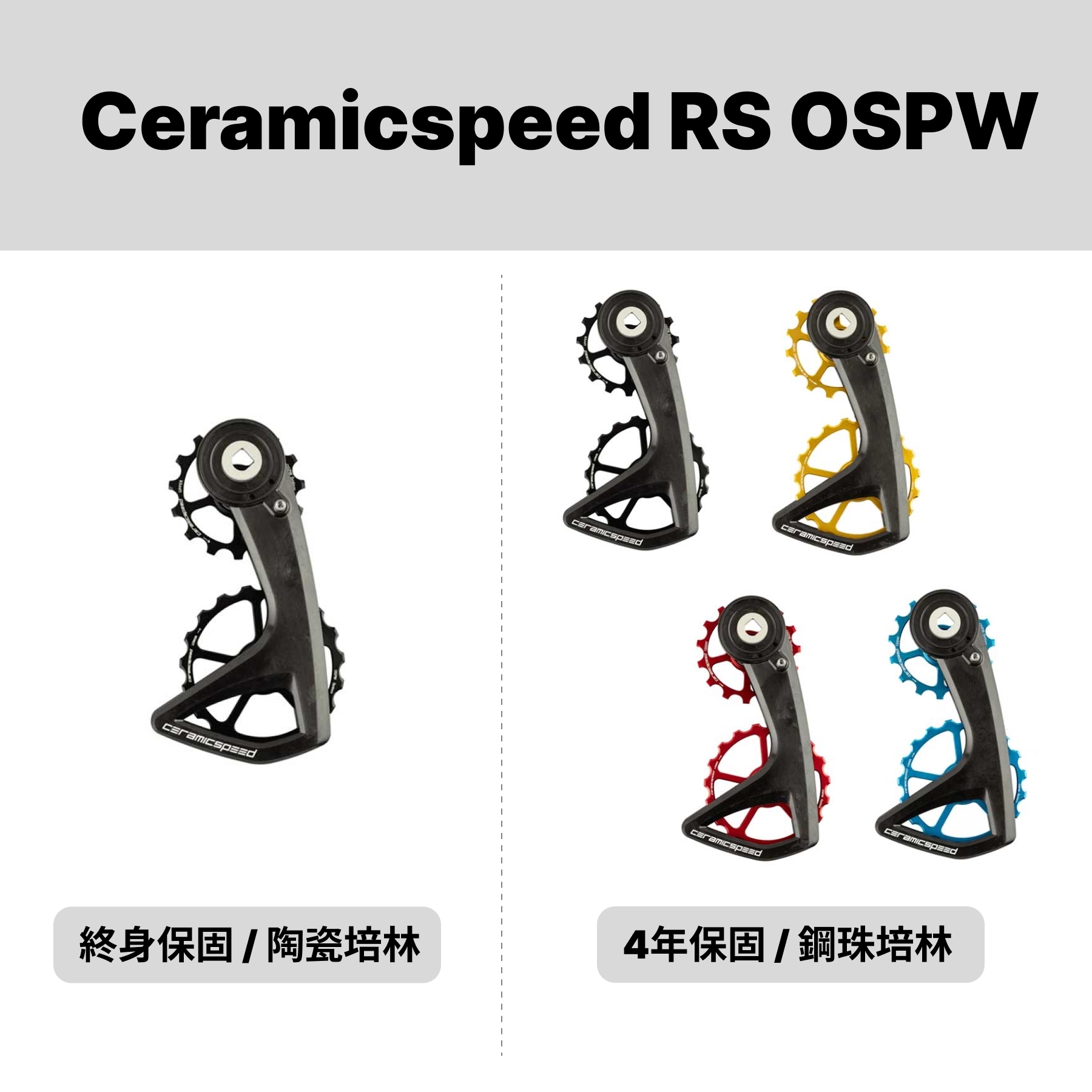 【Ceramicspeed】RS OSPW 加大導輪 / 五刀（共４色）