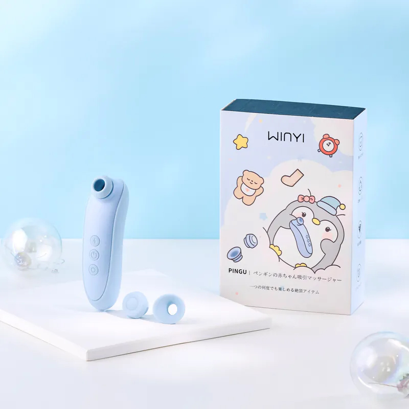 WINYI｜企鵝寶寶換頭吸吮按摩器-女孩的第一支吸吮器【WTide女浪潮】