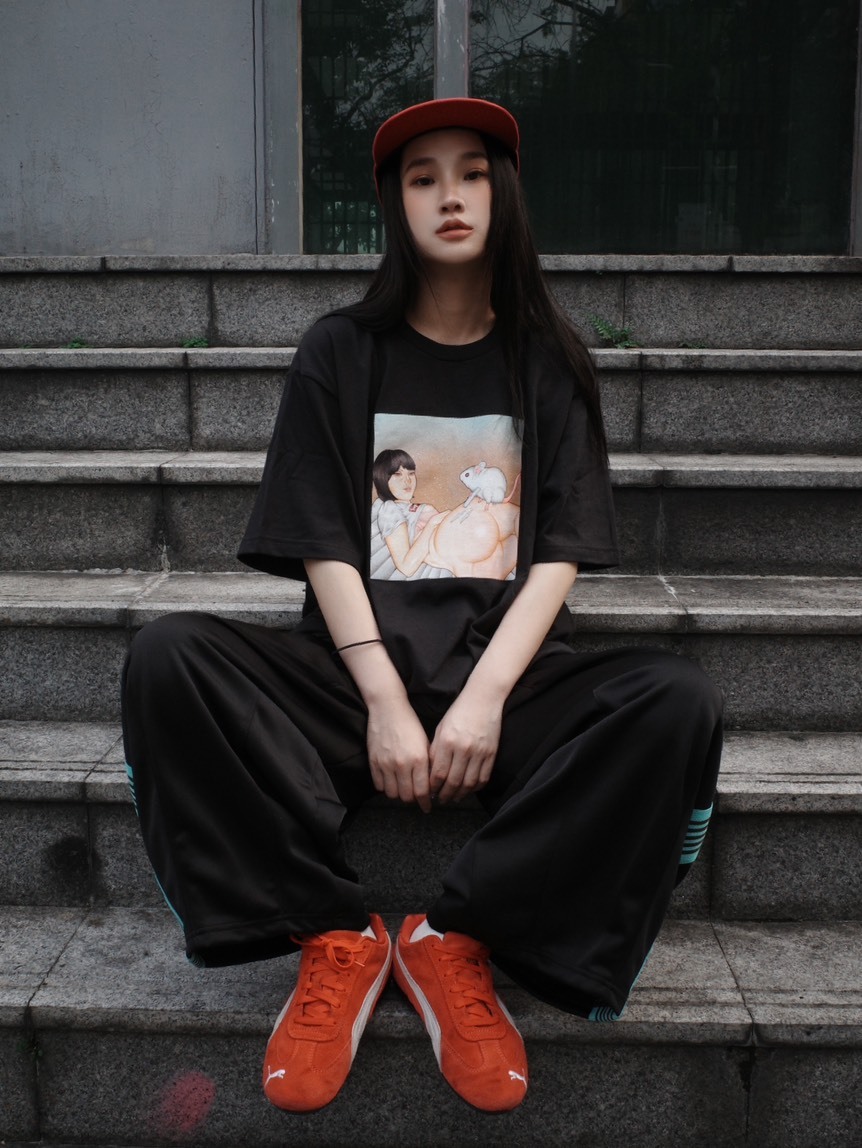 Supreme 25SS Mouse Tee 女孩老鼠 短T 黑色