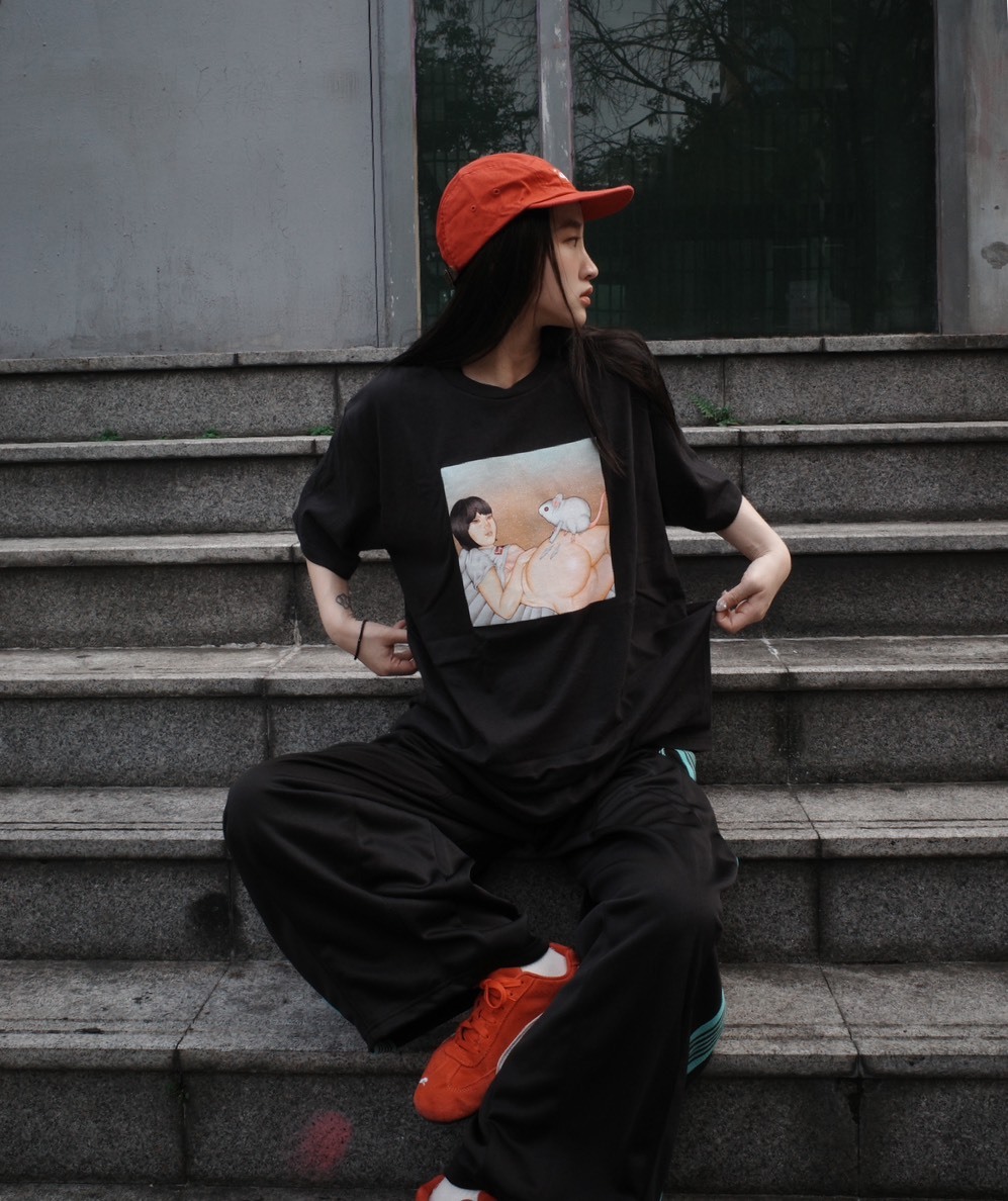 Supreme 25SS Mouse Tee 女孩老鼠 短T 黑色